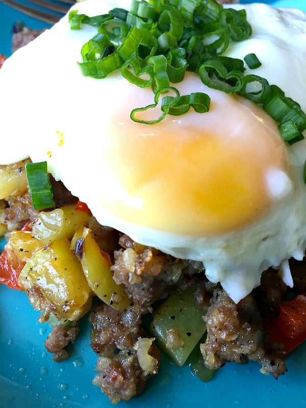 Country Sausage Hash with Steamed Eggs