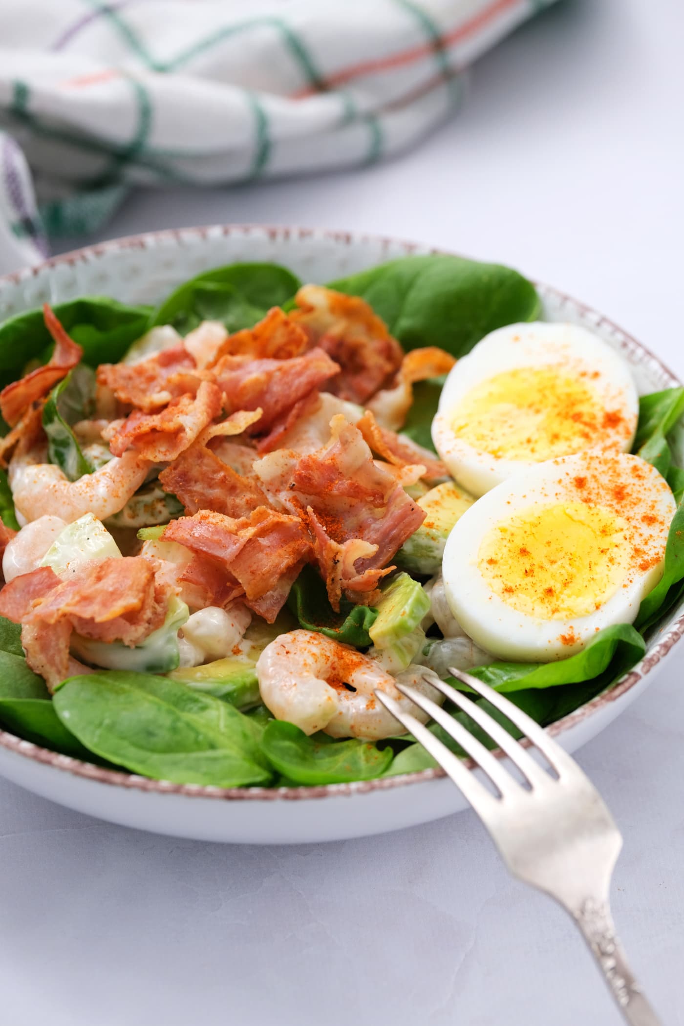 Green Salad with Shrimp and Avocado - Reluctant Entertainer