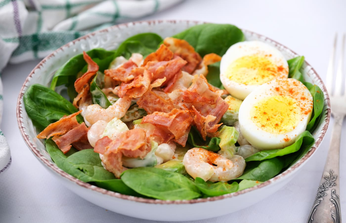 Green Salad with Shrimp and Avocado - Reluctant Entertainer