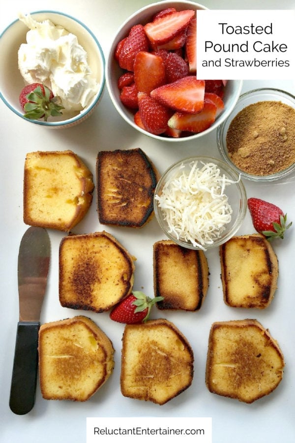 deconstructed Toasted Pound Cake and Strawberries