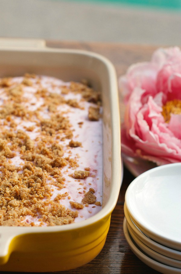 Intimate Pink Peony Mother's Day Table with Frosty Raspberry Squares