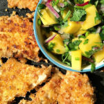 Coconut Crusted Fish with mango salsa