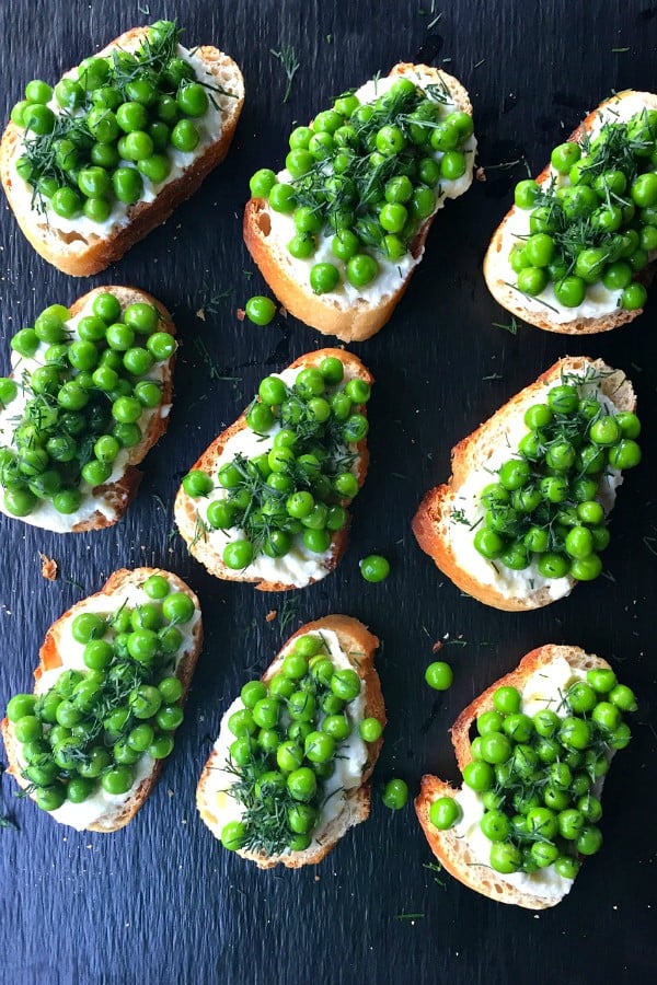 Toasted Pea Crostini