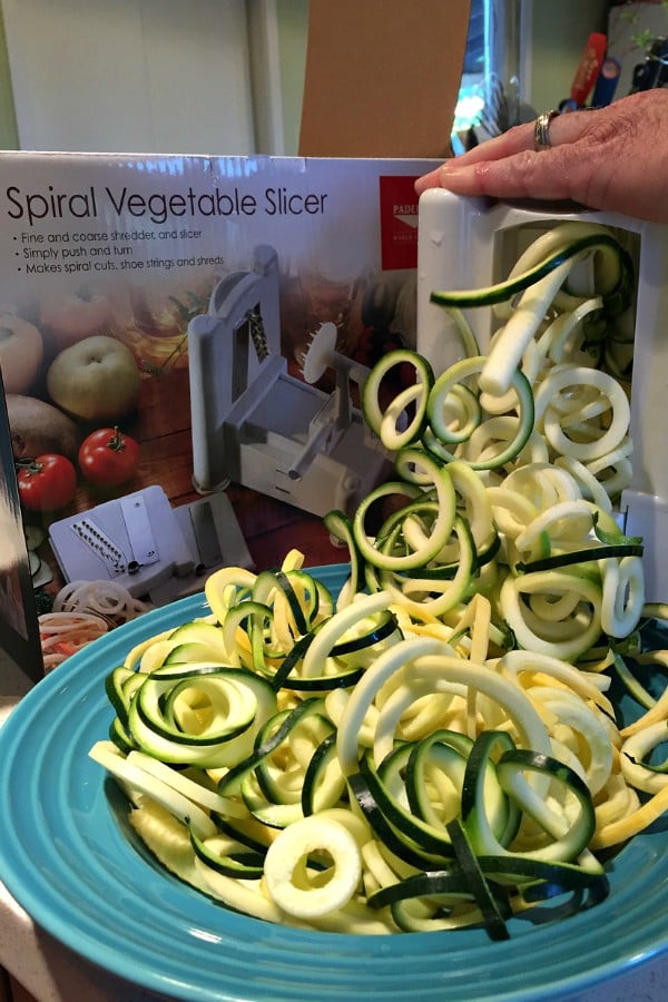 Ground Turkey Pesto Yellow Squash and Zucchini Noodles