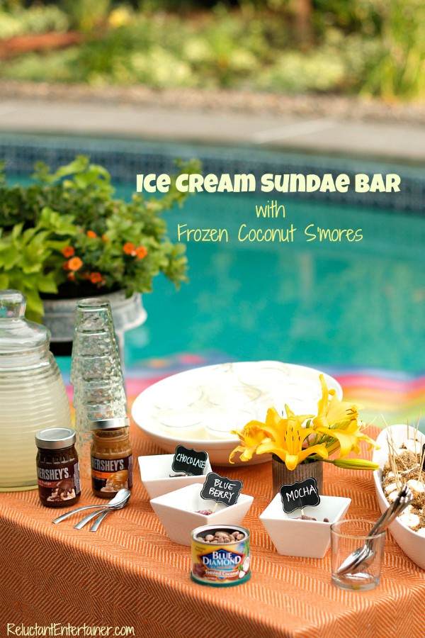 Ice Cream Sundae Bar with Frozen Coconut S'mores