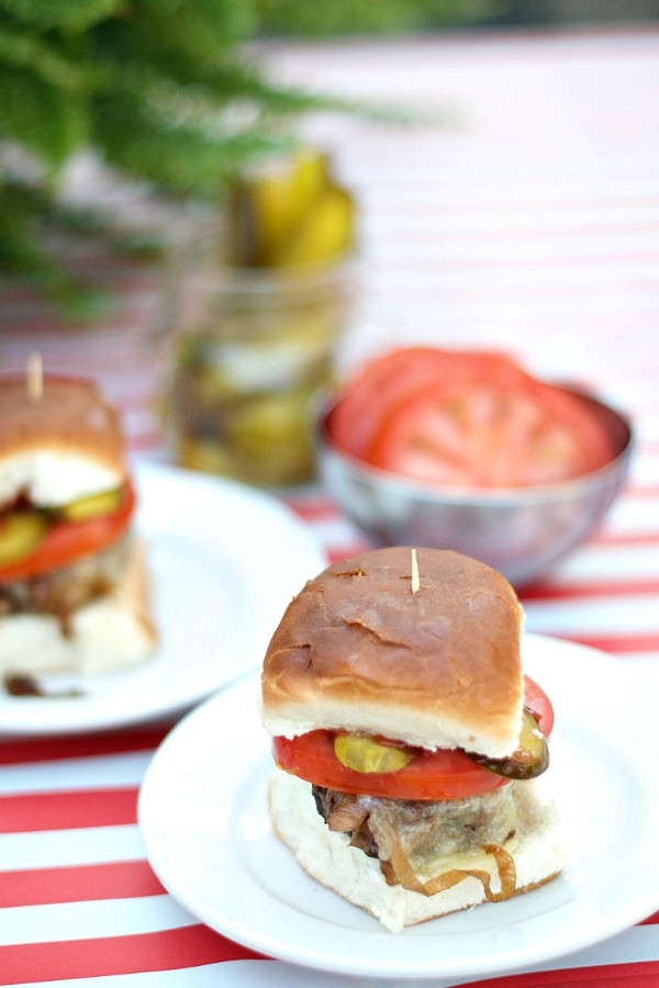 Mini Sliders with Caramelized Shallots