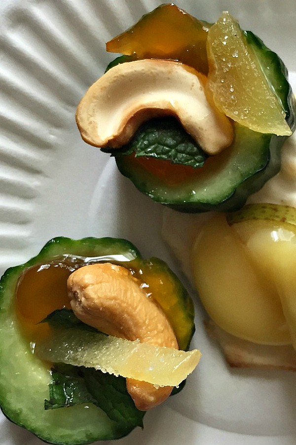 Conversation Starter Appetizer: Mango Chutney Ginger Cucumber Cups