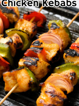 Barbecue Chicken Kebabs with maple