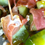 Prosciutto Wrapped Honeydew with Blue Cheese