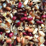 a big pot of root beer beans with ground turkey