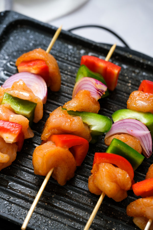 Barbecue Maple Chicken Kebabs (raw)