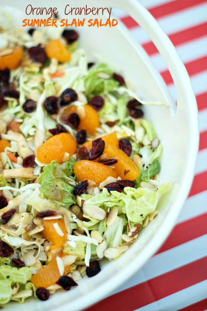 slaw with mandarin oranges and cranberries