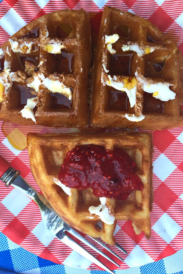 Greek Yogurt Waffles with Blue Diamond Almonds