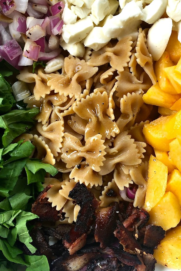 Peach Arugula Pasta Salad