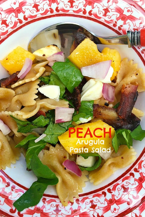 Peach Arugula Pasta Salad