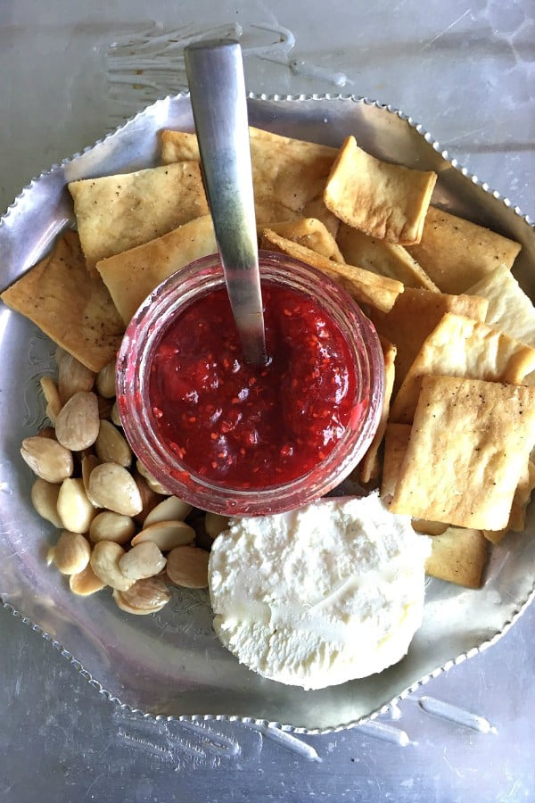 Goat Cheese Marcona Almonds with Raspberry Jam Appetizer