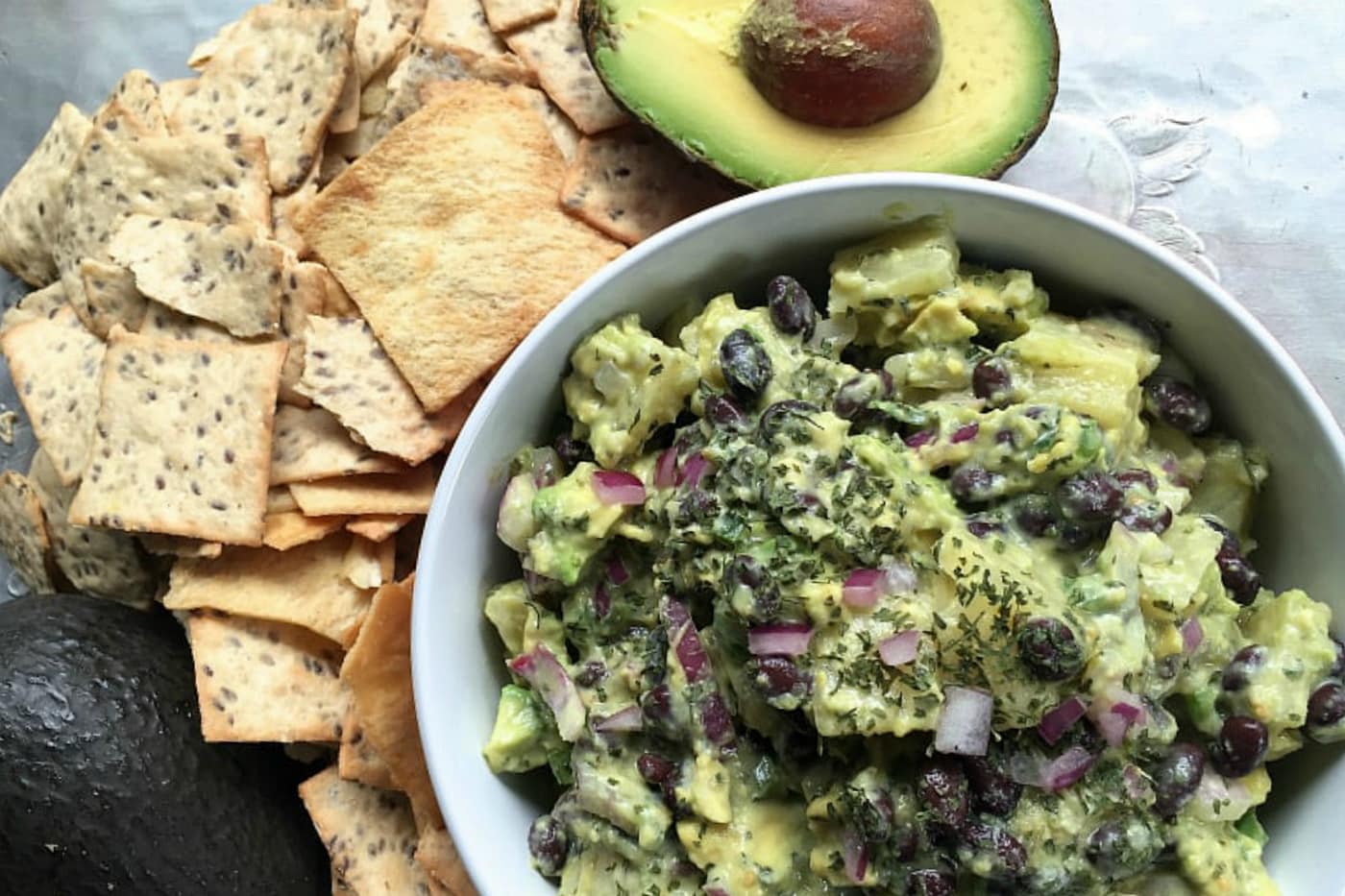 EASY Entertaining Pineapple Black Bean Guacamole Recipe