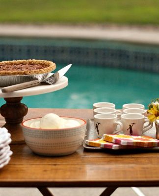 Collin Street Bakery Deep Dish Pecan Pie with Homemade No-Churn Vanilla Ice Cream