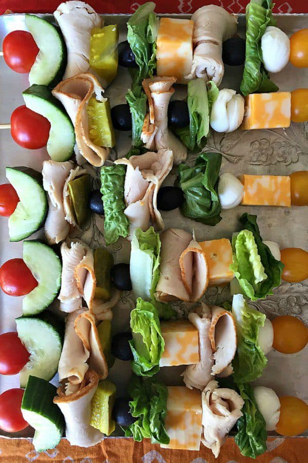 leftover turkey sandwich kebabs