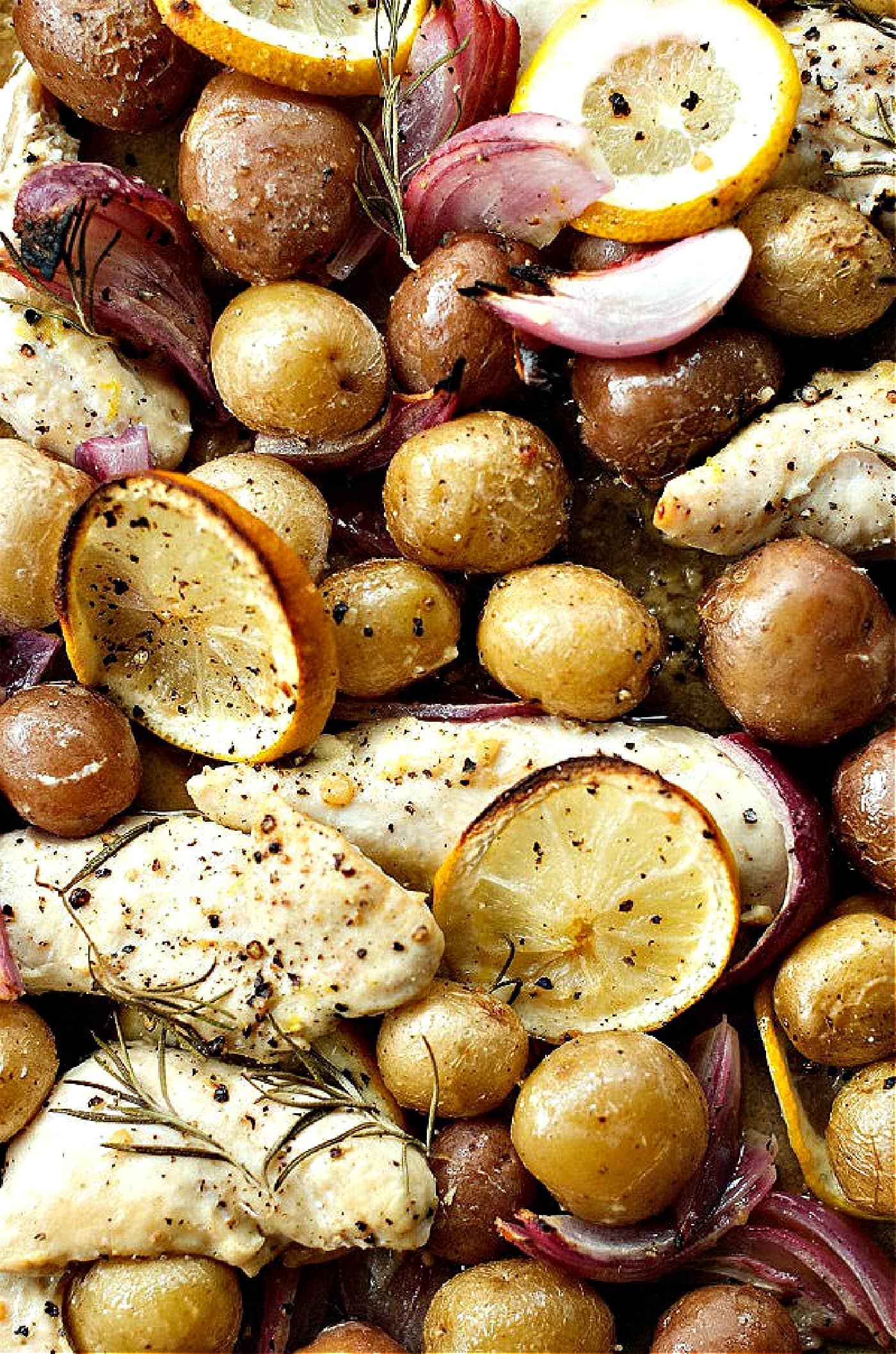 Lemon-Rosemary Roasted Chicken Tenders with Potatoes