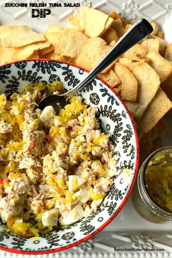 Zucchini Relish Tuna Salad Dip | ReluctantEntertainer.com