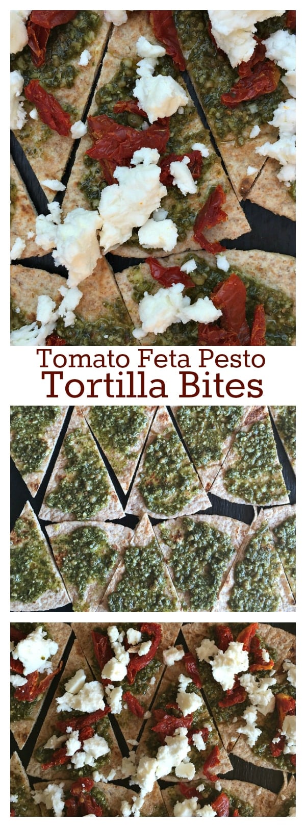 Tomato Feta Pesto Tortilla Bites - easy appetizer recipe