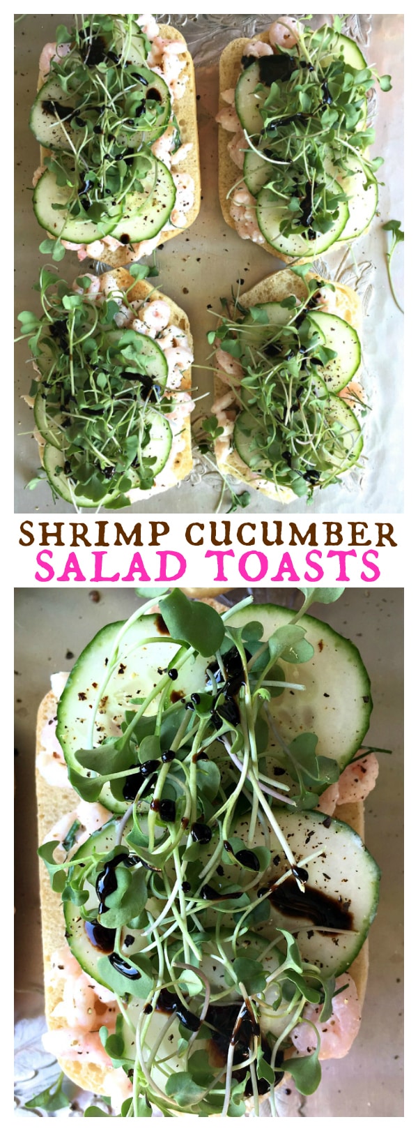 Shrimp Cucumber Salad Toasts