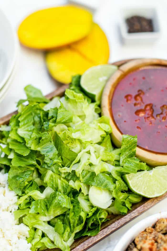 Lettuce and salsa for Taco Salad