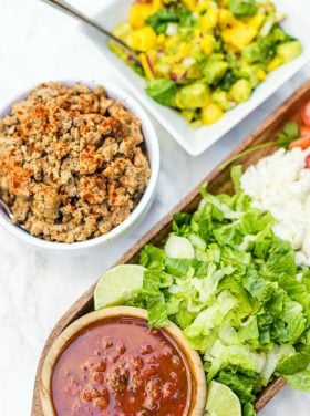 ingredients for quick taco salad with mango salsa