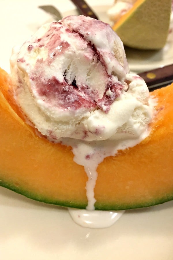 Cantaloupe Ice Cream Dessert | ReluctantEntertainer.com