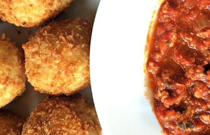 Arancini al Forno with sauce