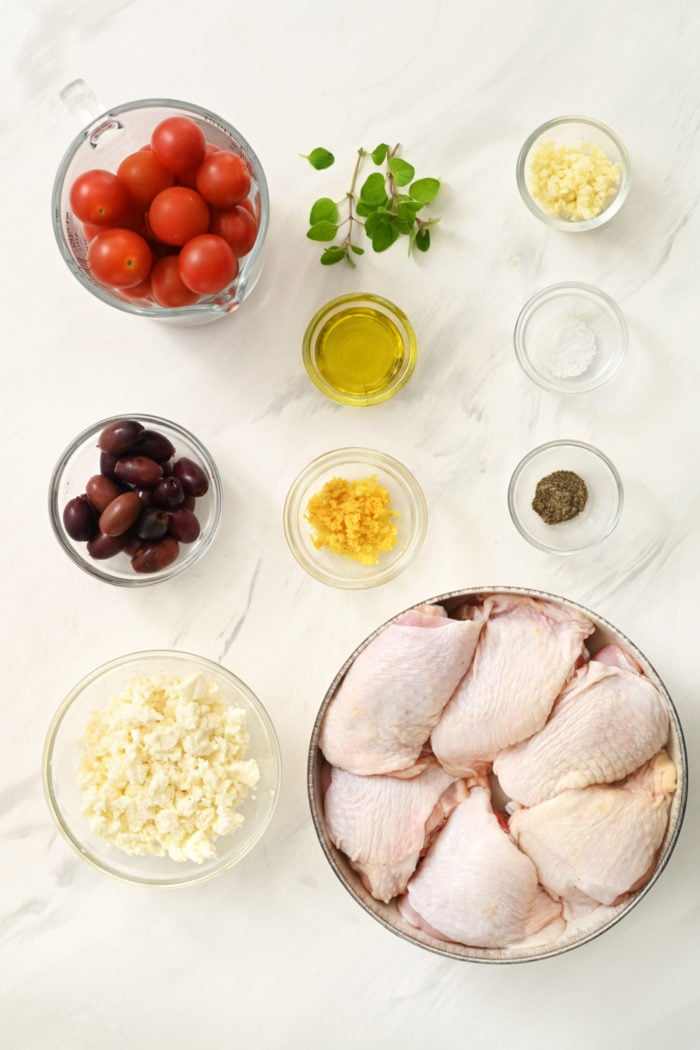 ingredients to make 1-Skillet Greek Chicken Thighs