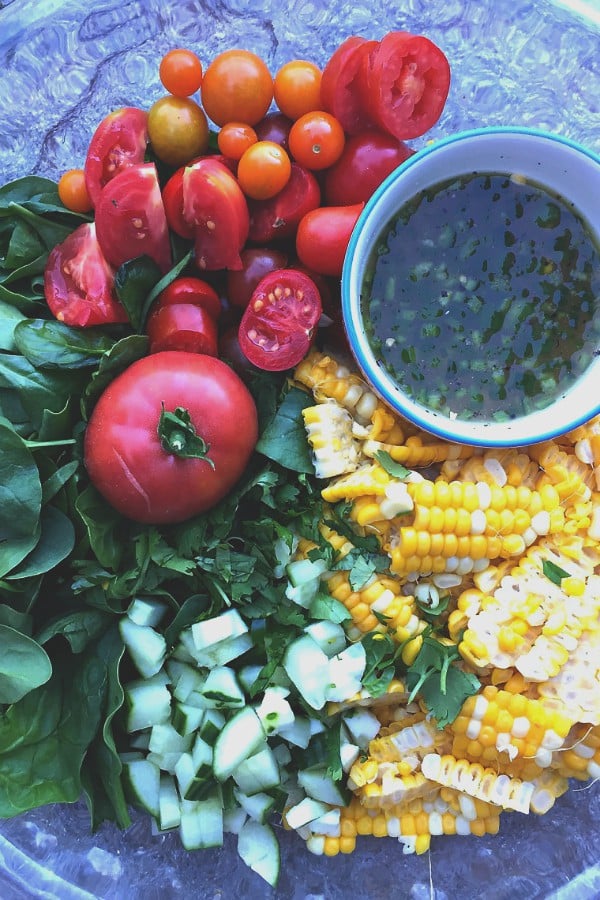 Corn Spinach Salad | ReluctantEntertainer.com