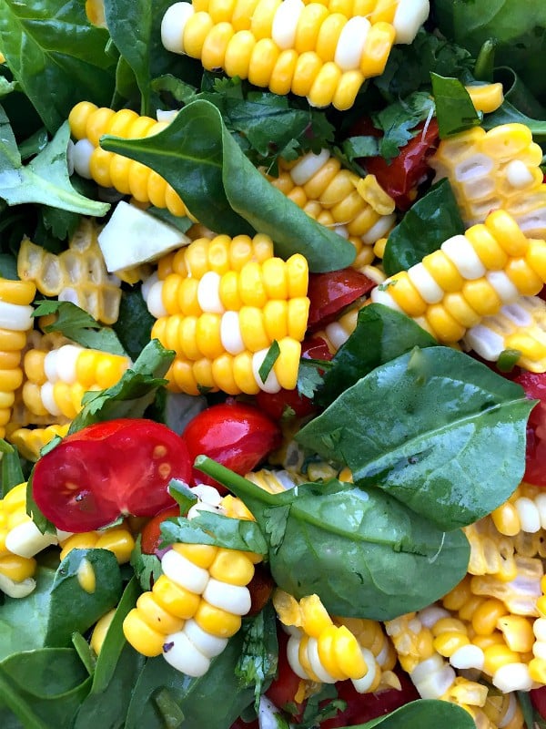 Corn Spinach Salad | ReluctantEntertainer.com