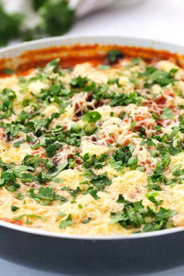 pan of Skillet Mexican Lasagna