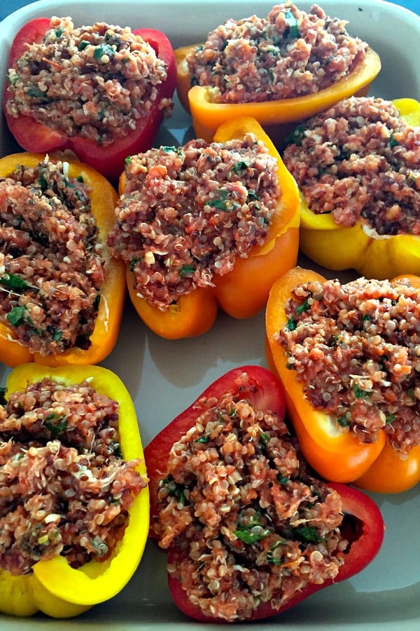 Quinoa-Stuffed Peppers before baked