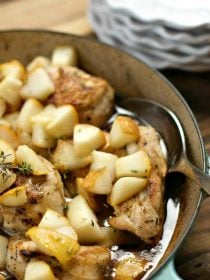 Roasted Chicken with Honey Bacon Pears