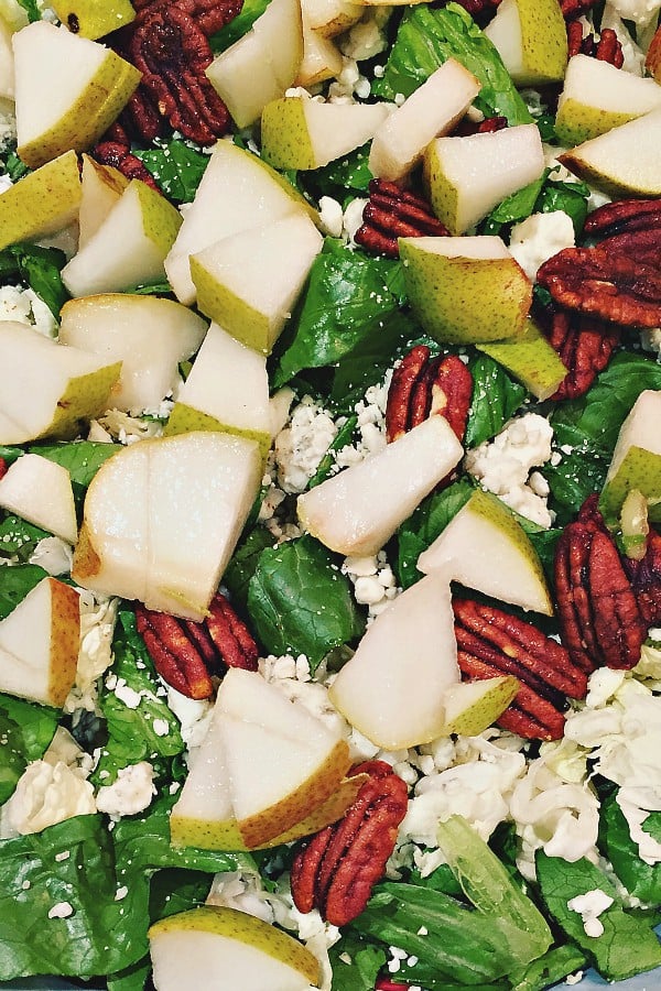 Pear Blue Cheese Salad | Reluctant Entertainer.com