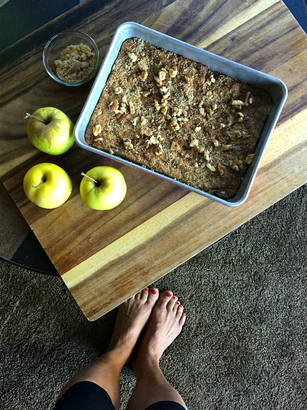 Being Grateful and Generous with Apple Walnut Cake ... opening our homes--with yummy smells, warm fires, cozy blankets, good drinks, delicious food—to share, open our hearts, and be thankful for the generosity of others. ReluctantEntertainer.com