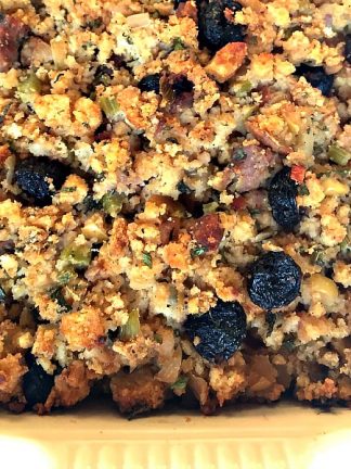 Gluten-Free Apple Sausage Bacon Stuffing for the Holidays