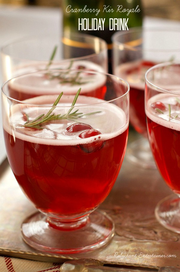 Cranberry Kir Royale holiday drink