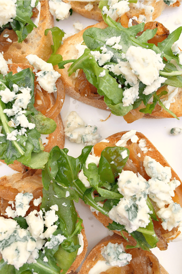 Caramelized Onion Gorgonzola Crostini