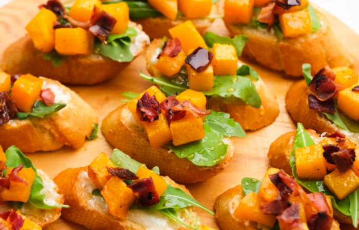 a bite of Butternut Squash Appetizer