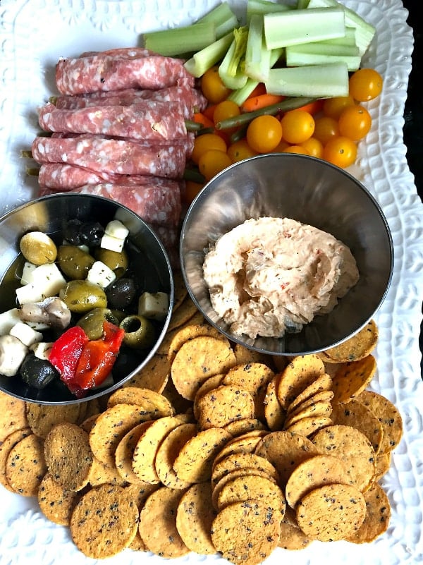 Vegetable Appetizer Platter and Dip for the Holidays