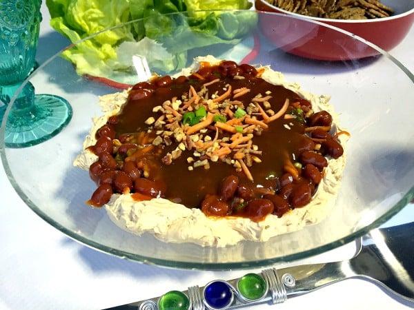 Asian BBQ Bean Dip, a spin on the party "taco dip"