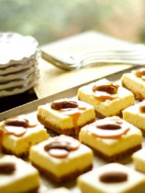 Mini Cheesecakes with Salted Caramel Topping