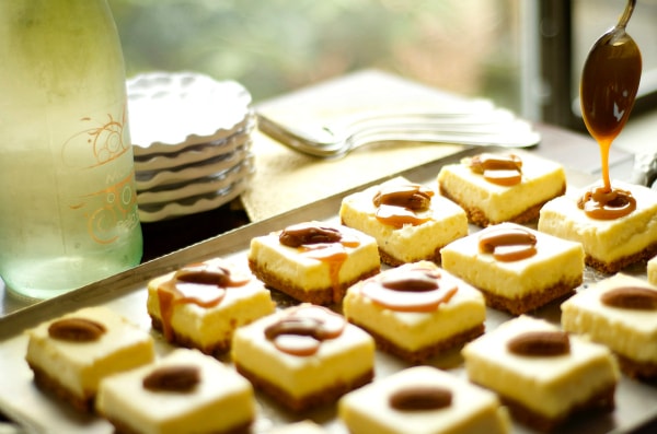 Mini Cheesecakes with Salted Caramel Topping