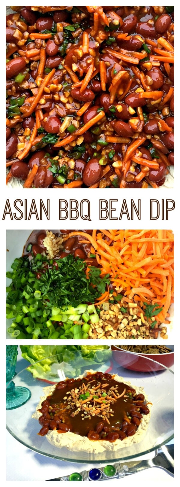 Asian BBQ Bean Dip, a spin on the party "taco dip"
