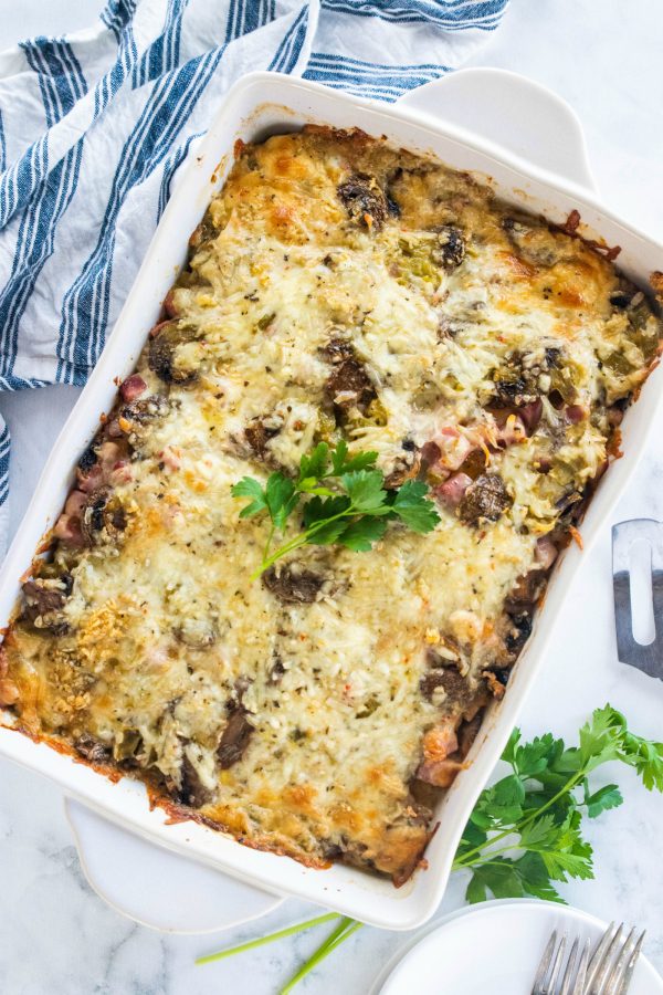 9x13 pan of ham breakfast casserole