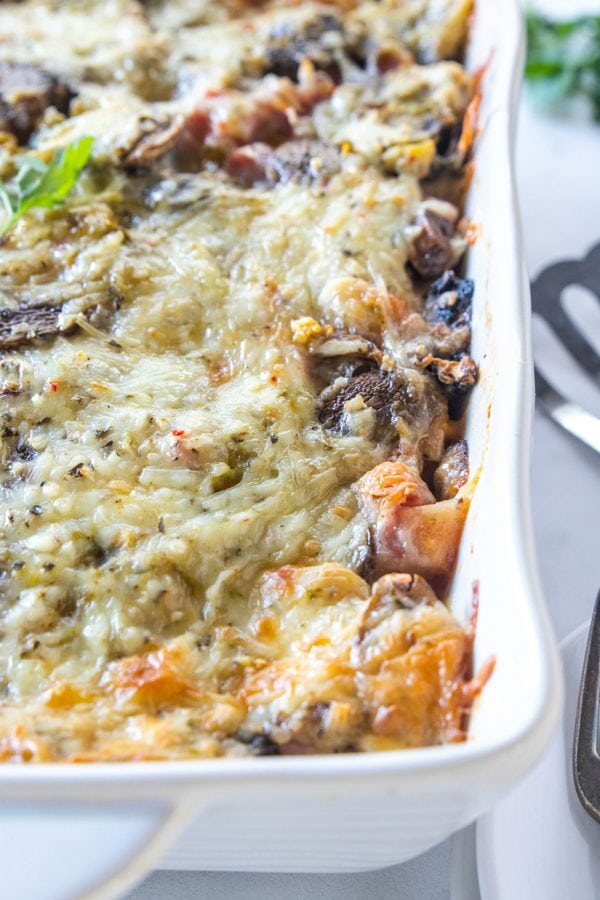 ham and mushroom breakfast casserole